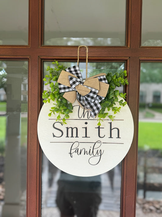 Custom Door Hanging Sign (White)