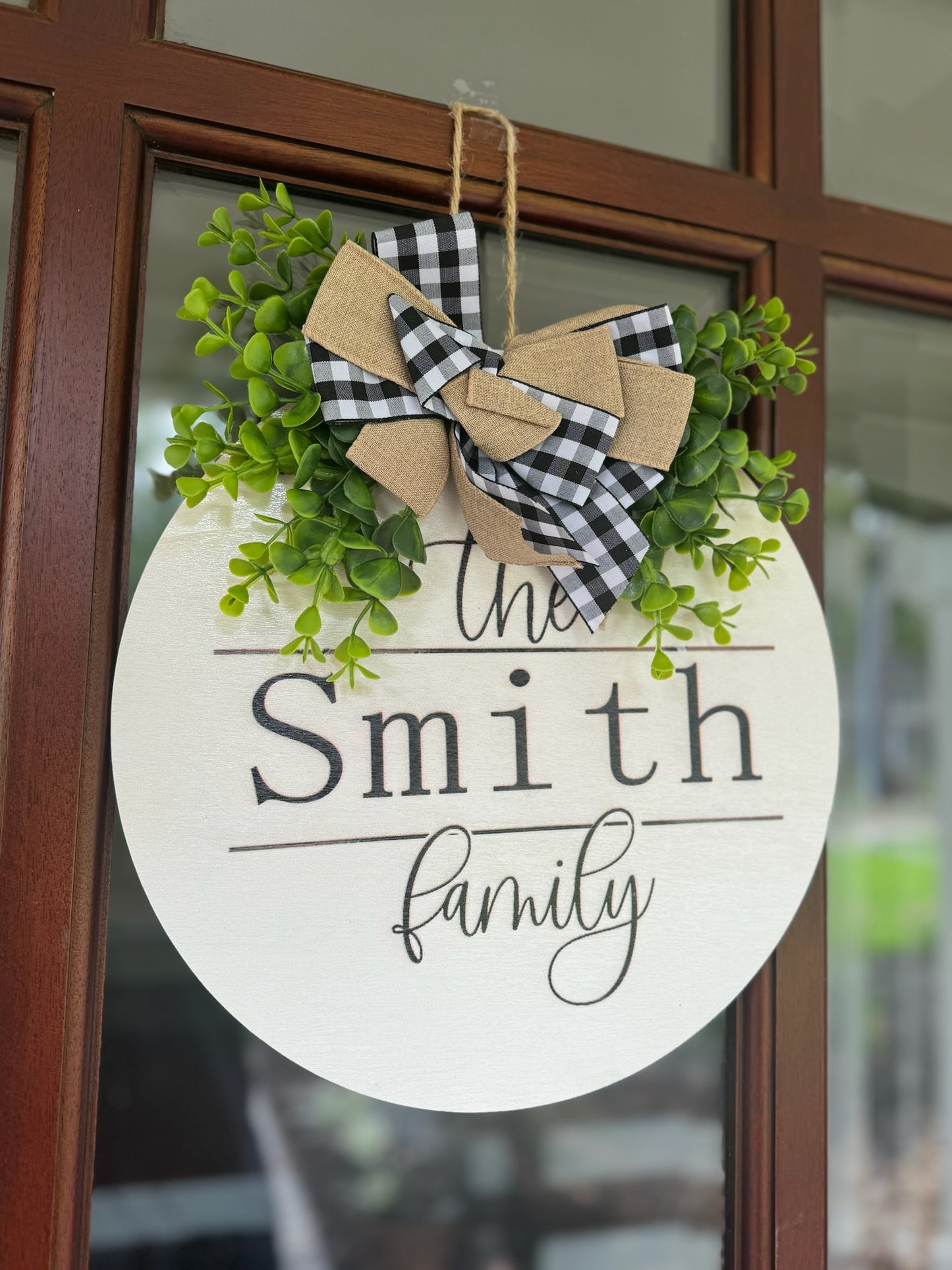 Custom Door Hanging Sign (White)