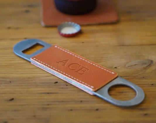 Rodeo Houston Leather & Metal Bottle Opener