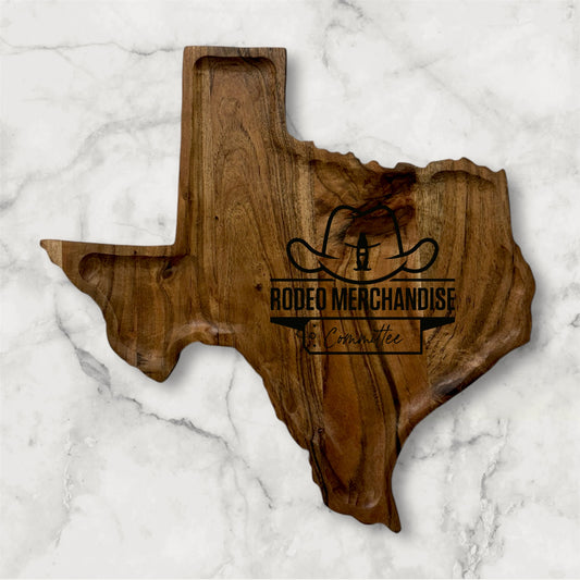 Rodeo Houston Custom Texas Shaped Serving Tray