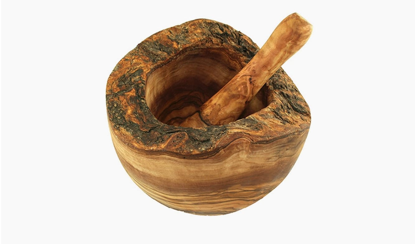 Rustic mortar Olive Wood Mortar and Pestle Set