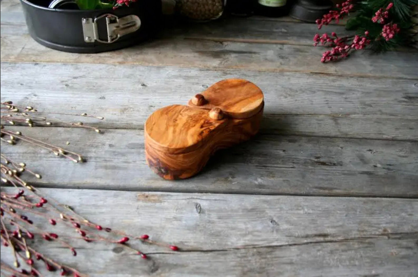 Small Salt & Pepper Cellar with pivoting lids