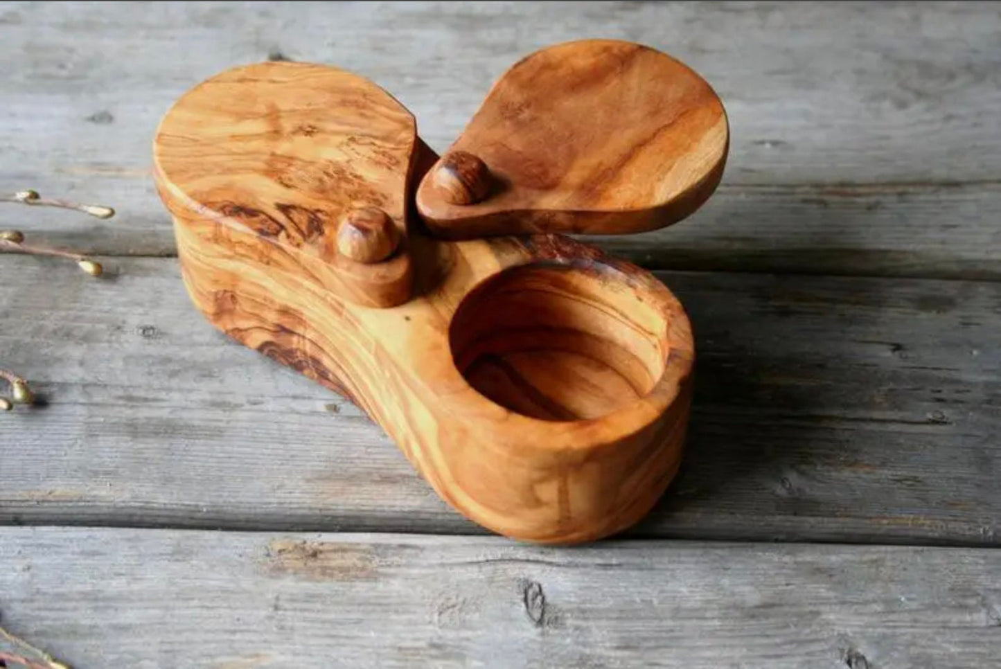 Small Salt & Pepper Cellar with pivoting lids