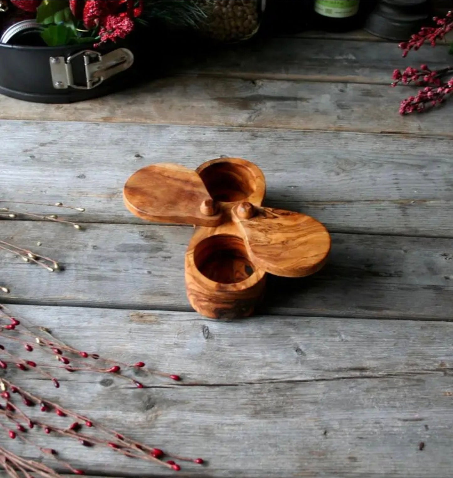 Small Salt & Pepper Cellar with pivoting lids