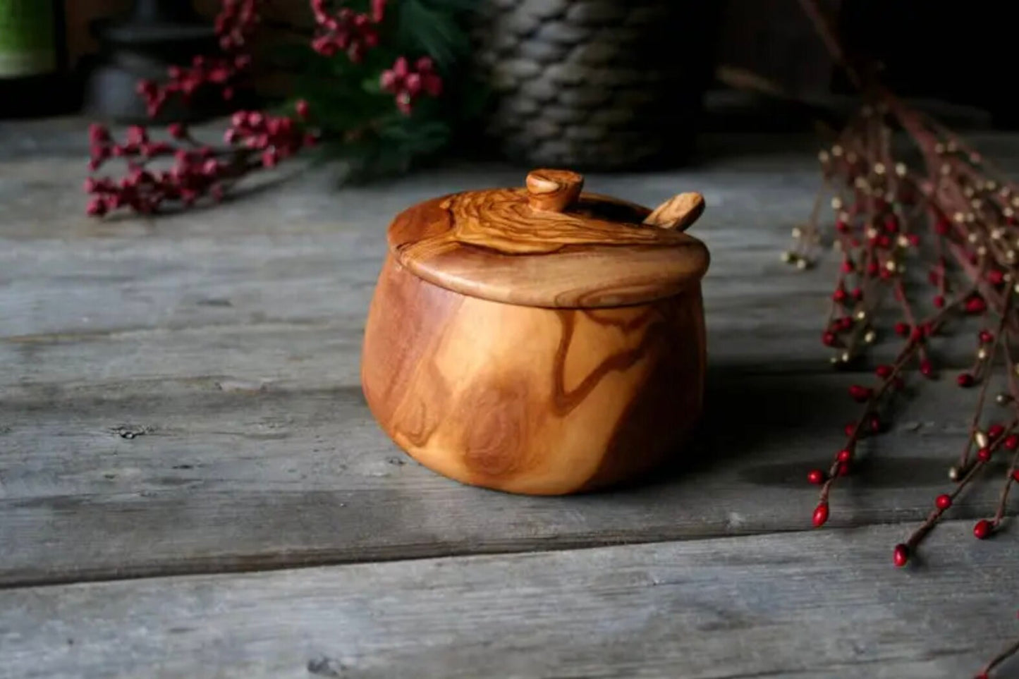 Olive Wood Spice Bowl