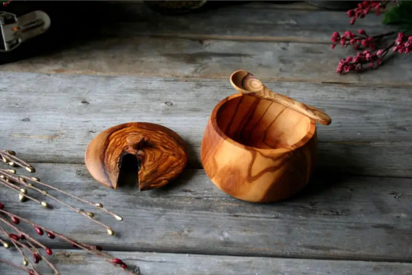 Olive Wood Spice Bowl