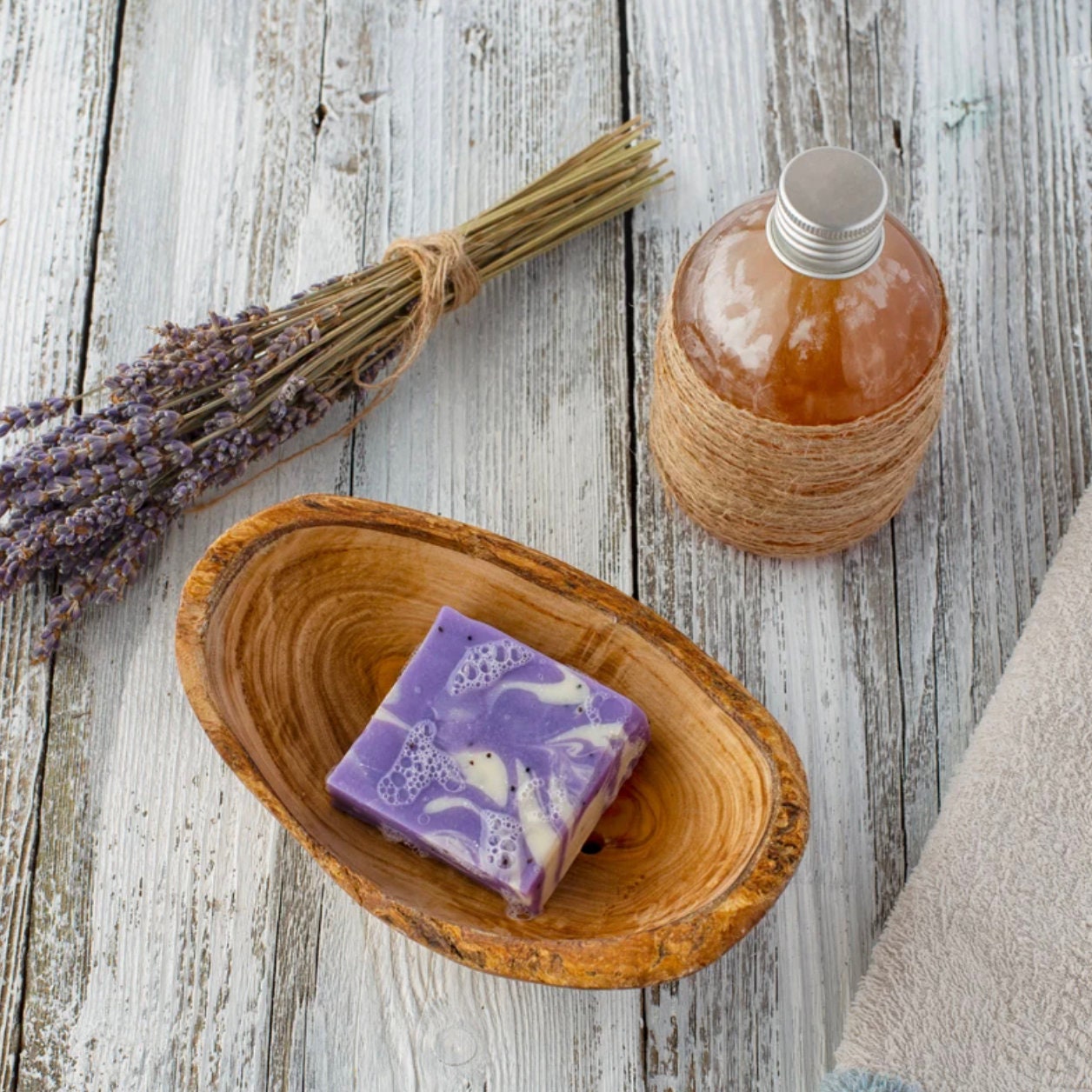 Rustic Olive Wood Soap Dish