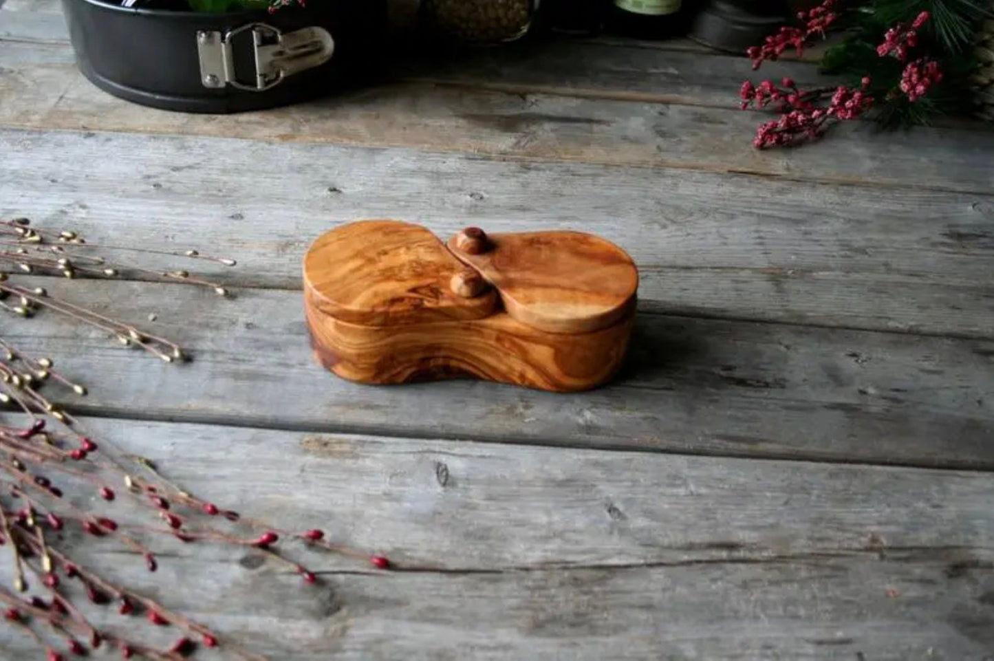 Small Salt & Pepper Cellar with pivoting lids