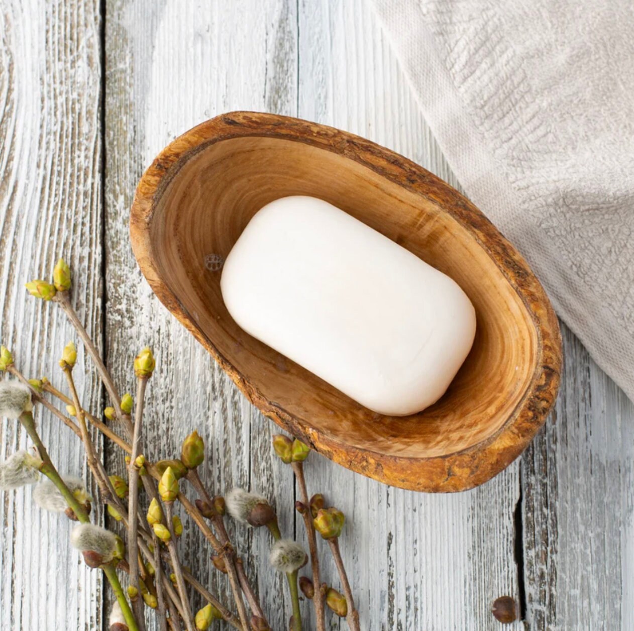 Rustic Olive Wood Soap Dish| Natural Edges Olive Wood Hand-carved Rustic Bowl| Wooden Handcrafted Small Bowl Housewarming Gift