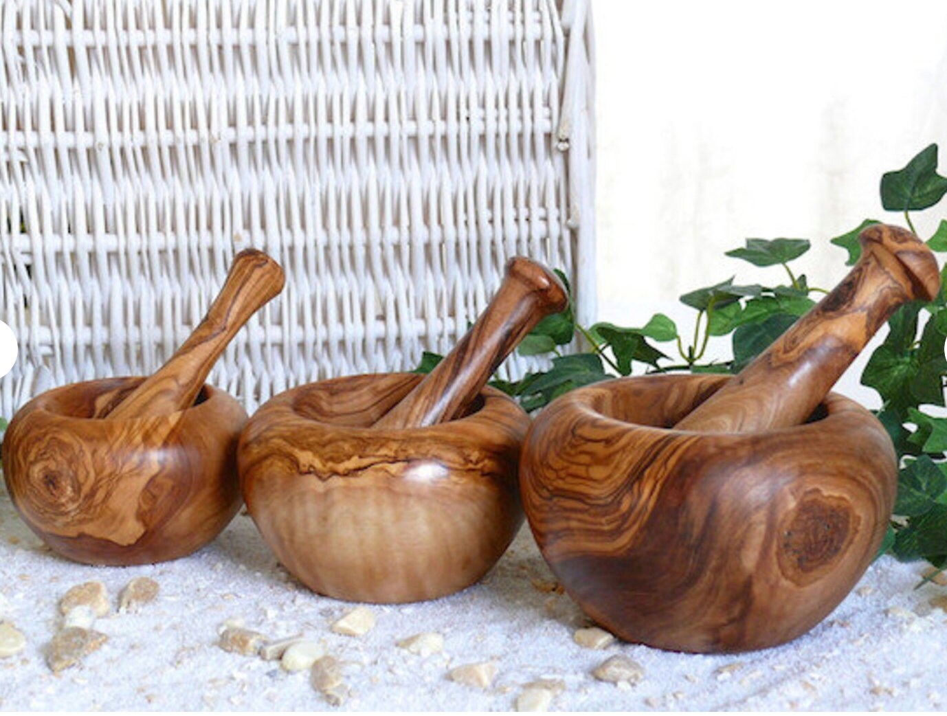 Rustic mortar Olive Wood Mortar and Pestle