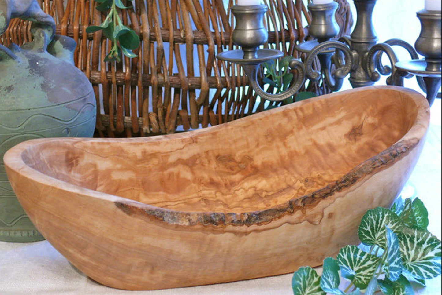 Large Olive Wood Fruit Bowl