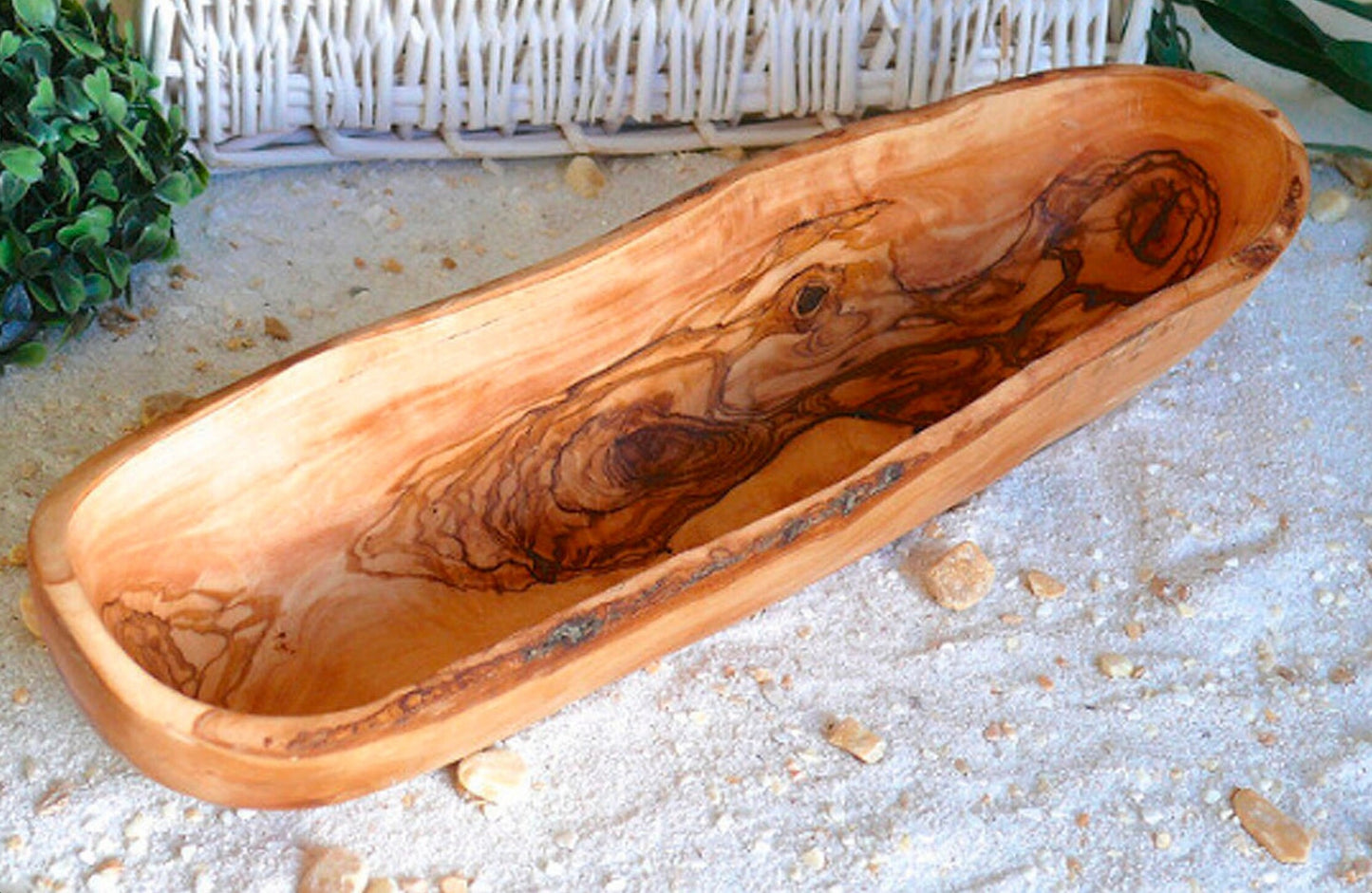 Large Olive Wood Bread Bowl