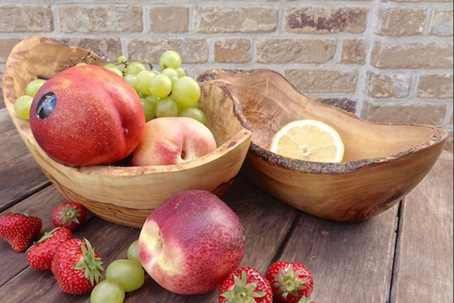 Large Olive Wood Fruit Bowl