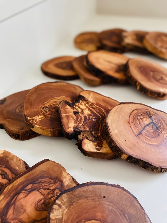 Rustic Olive Wood Coasters