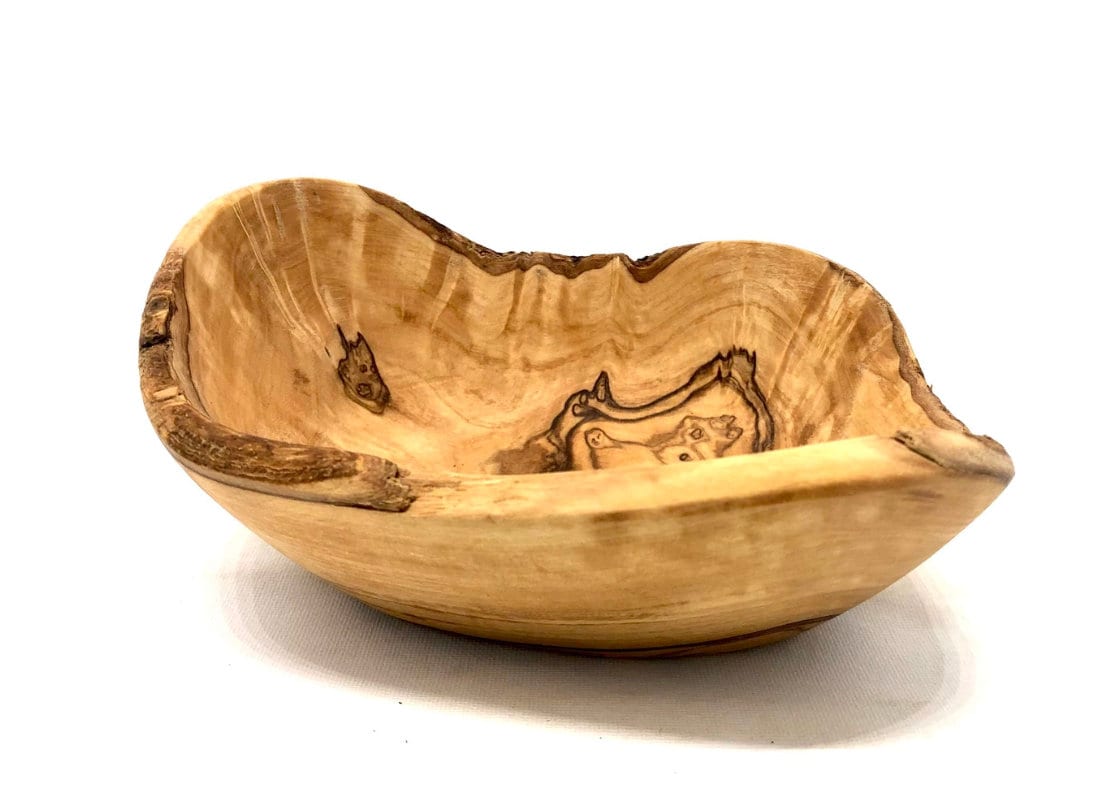 Rustic Live Edge Olive Wood Snack Bowl