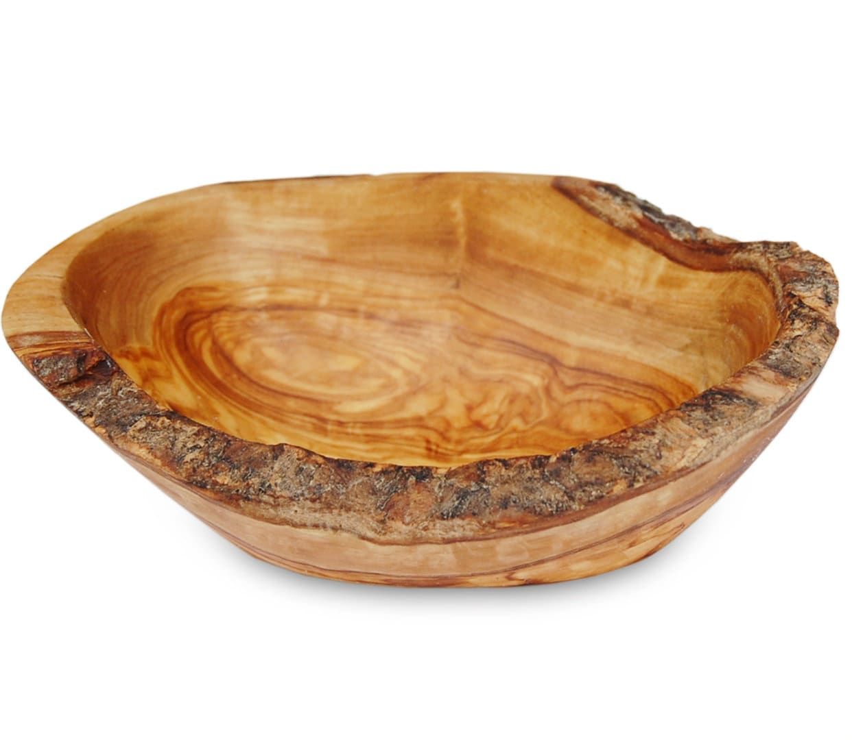 Rustic Live Edge Olive Wood Snack Bowl