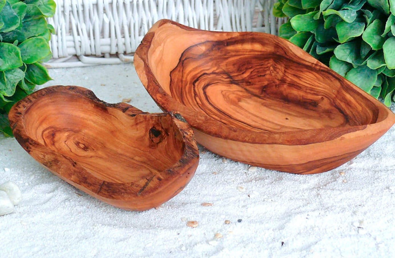 Rustic Live Edge Olive Wood Snack Bowl