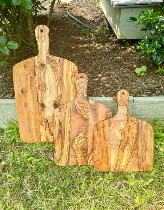 Olive Wood Cutting Board With Handle