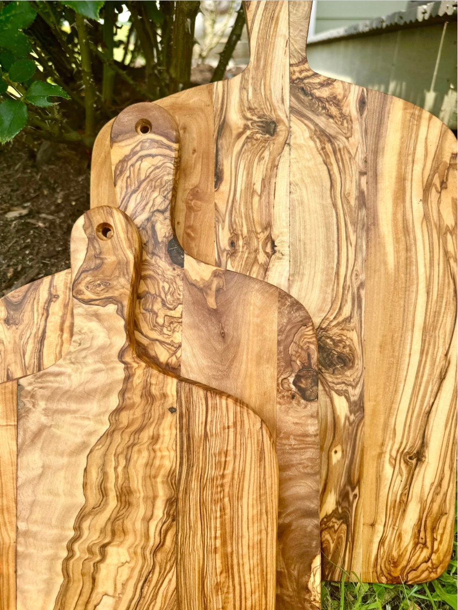 Olive Wood Cutting Board With Handle