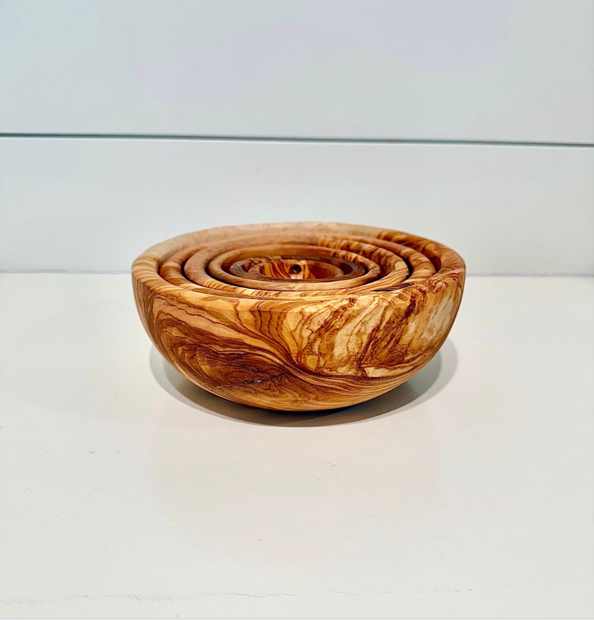 Stackable Olive Wood Bowl Set of 6pcs