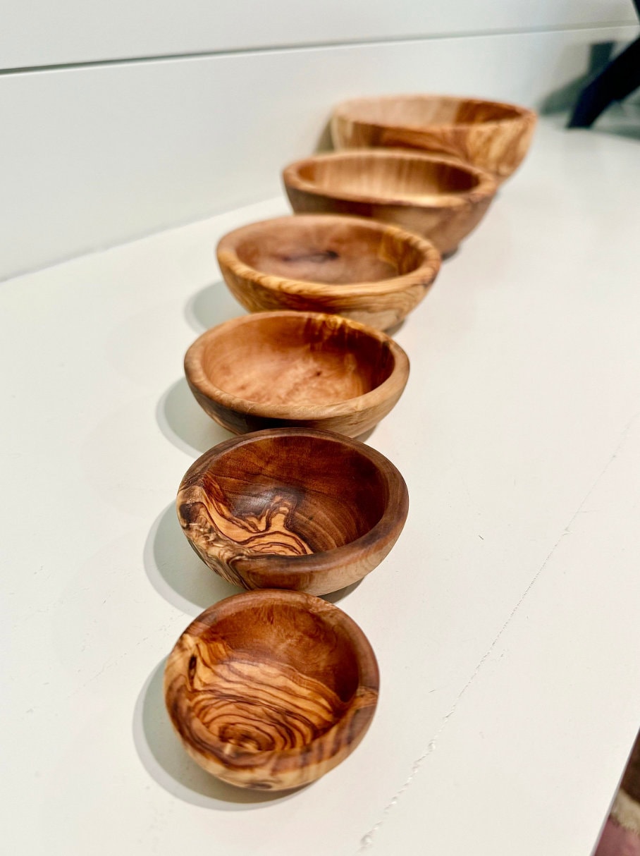 Stackable Olive Wood Bowl Set of 6pcs