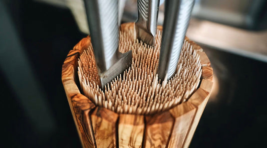 Big Barrel Olive Wood Knife Block