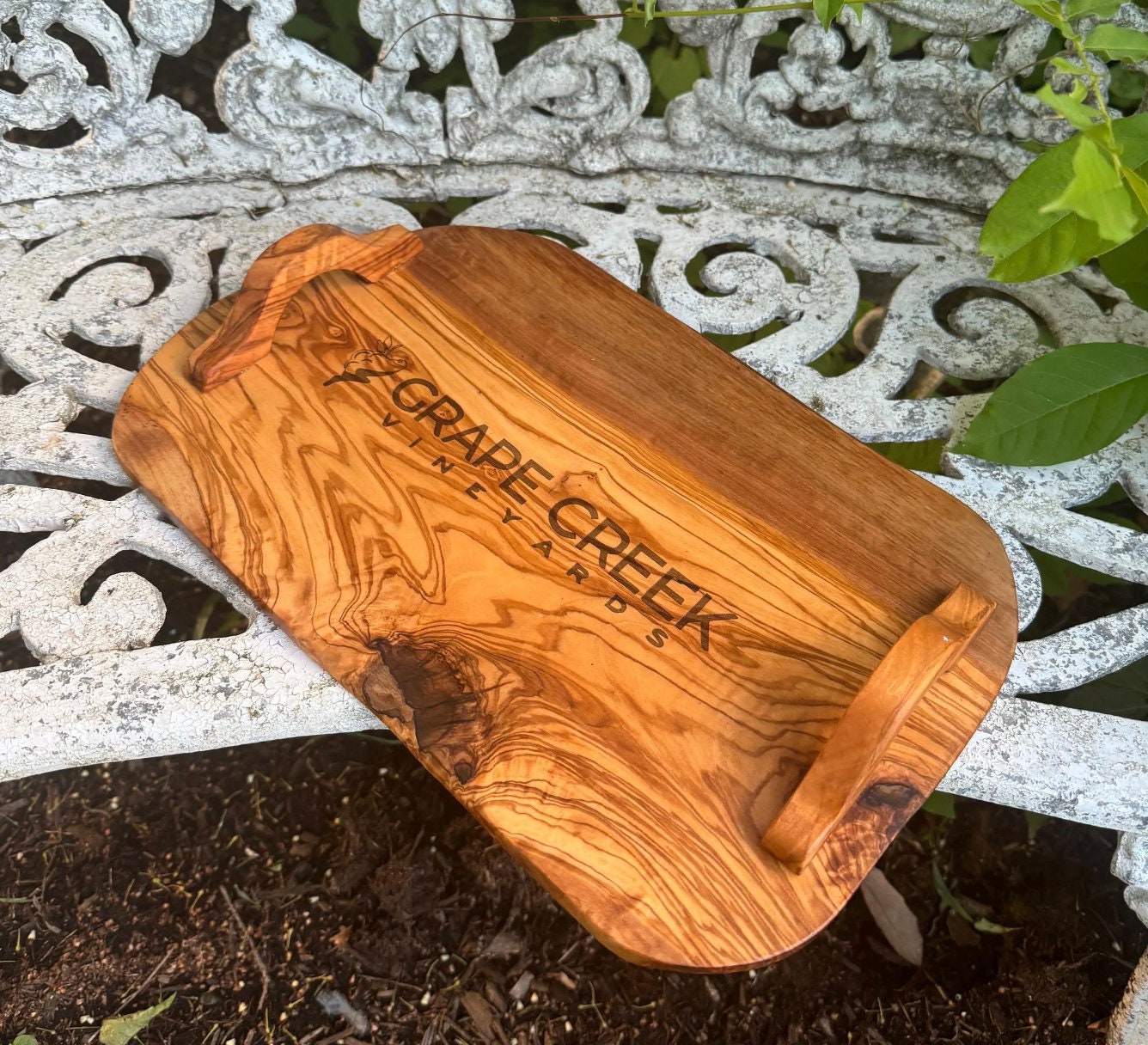 Custom Live Edge Olive Wood Serving Tray