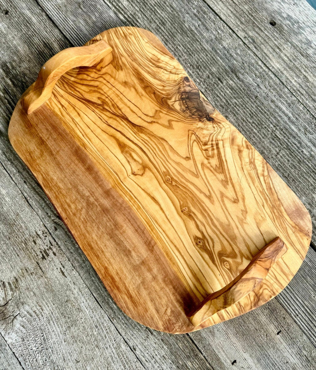 Custom Live Edge Olive Wood Serving Tray