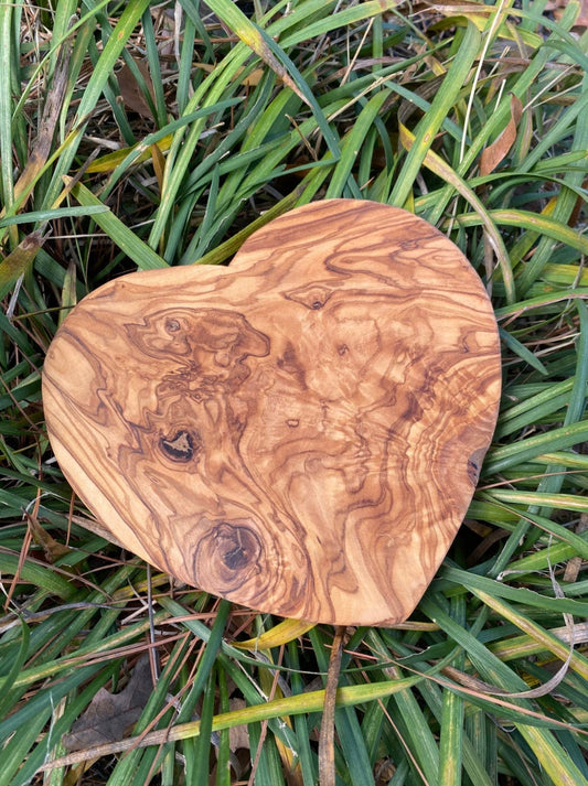 Heart Shaped Olive Wood Cutting Board