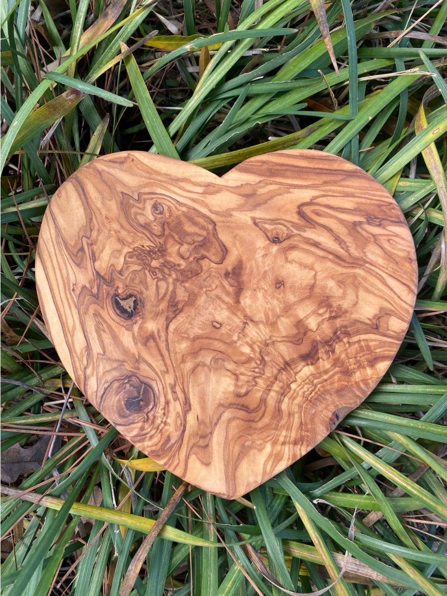 Heart Shaped Olive Wood Cutting Board