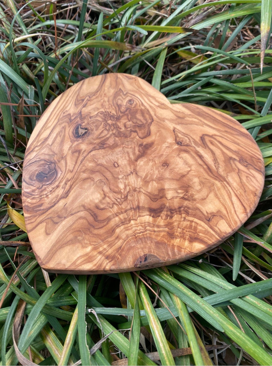 Heart Shaped Olive Wood Cutting Board