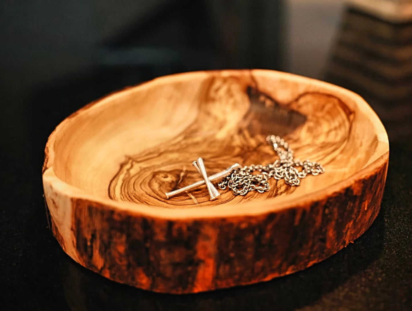 Olive Wood Branch Bowl