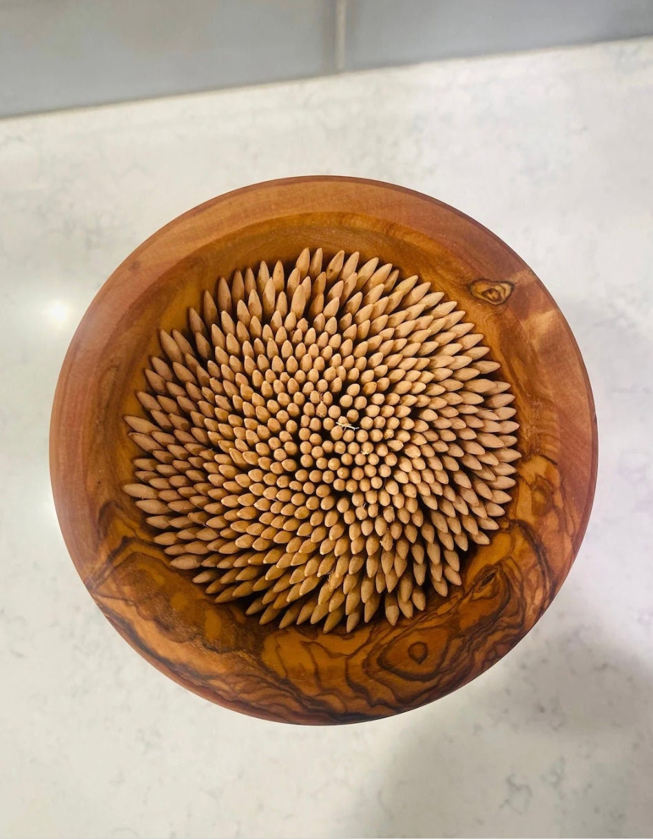 Circle Olive Wood Knife Block