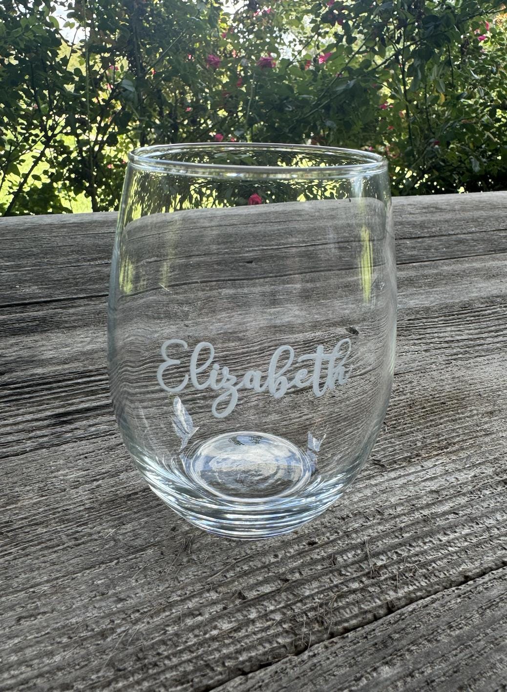 Custom Script Name Stemless Wine Glasses- 15oz