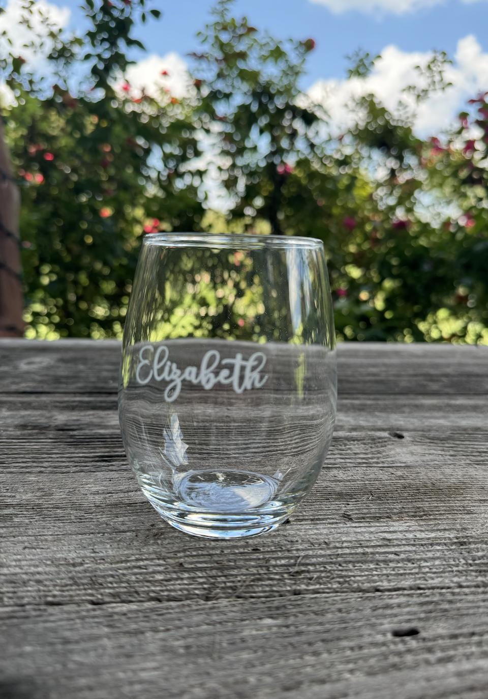 Custom Script Name Stemless Wine Glasses- 15oz