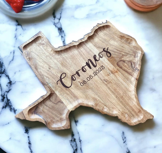 Custom Texas Shaped Serving Tray