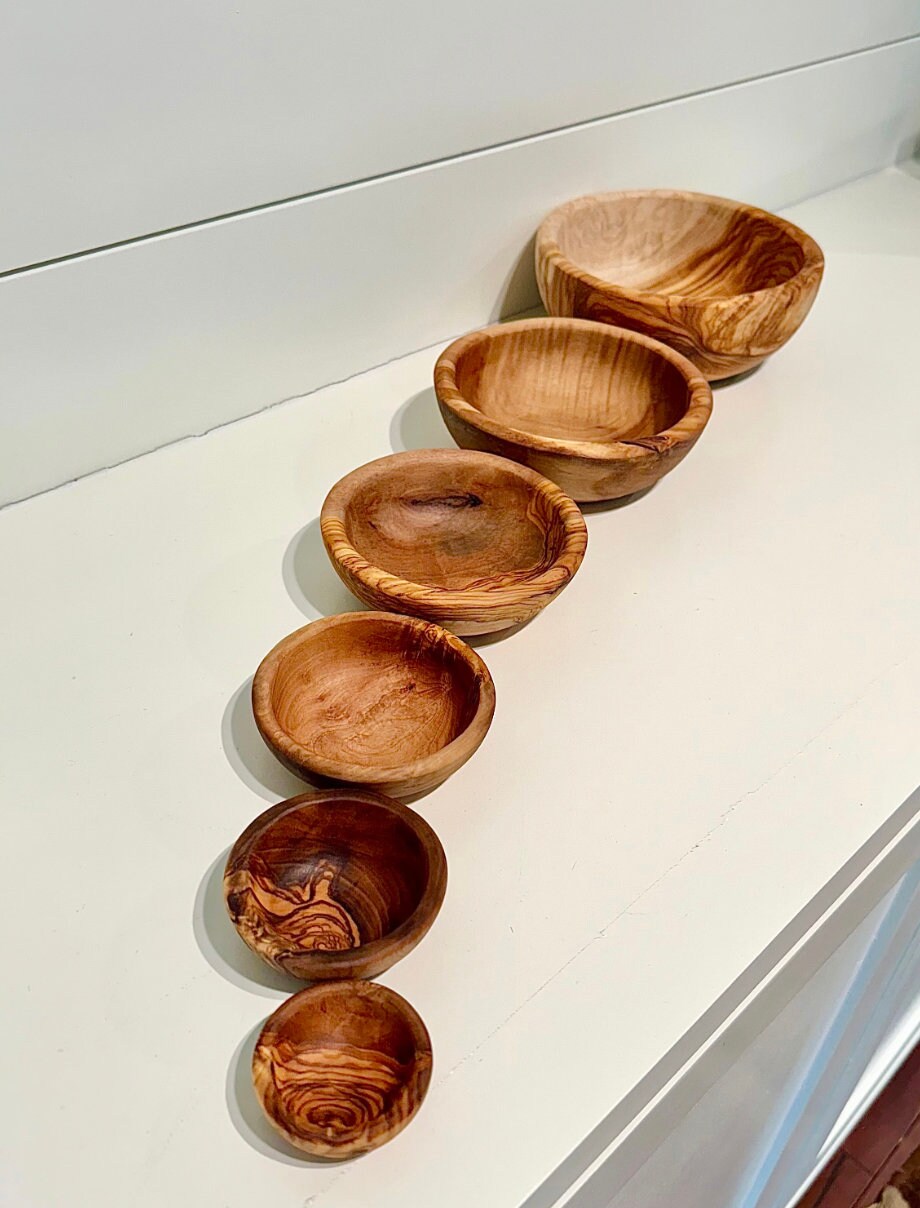 Stackable Olive Wood Bowl Set of 6pcs