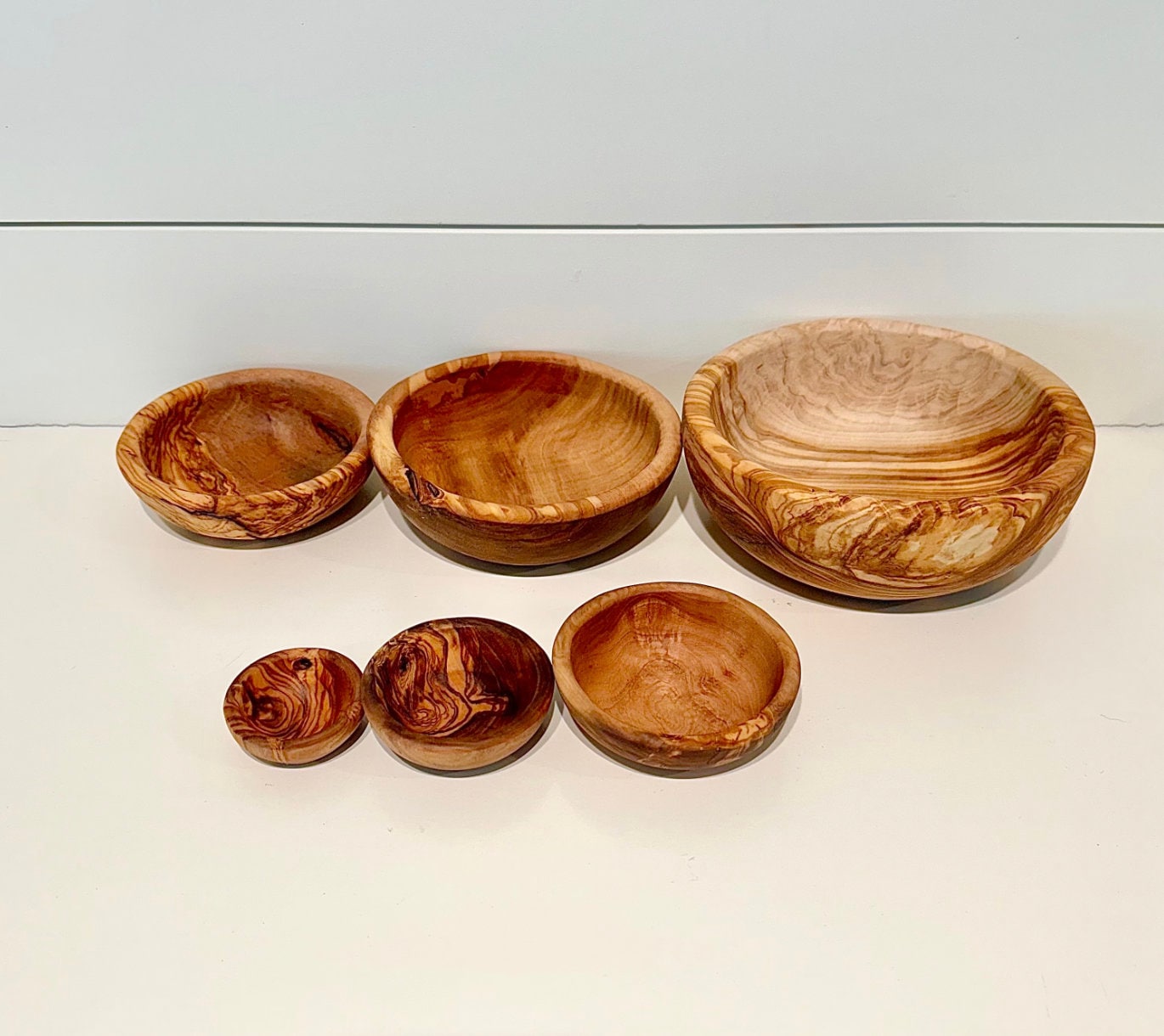 Stackable Olive Wood Bowl Set of 6pcs