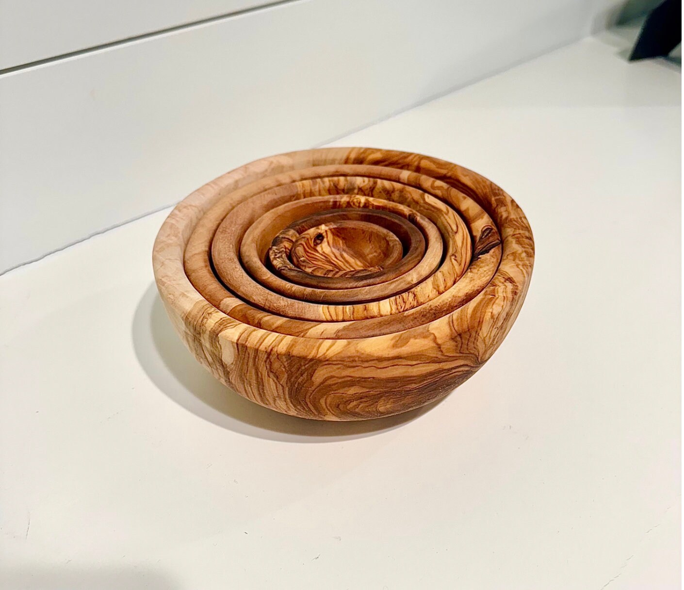 Stackable Olive Wood Bowl Set of 6pcs