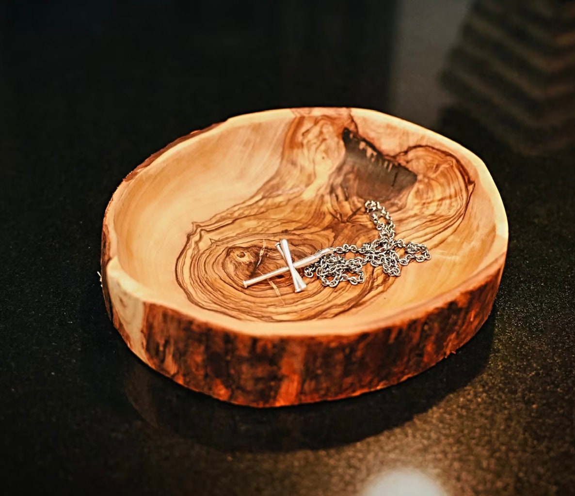 Olive Wood Branch Bowl