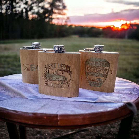 Custom Logo Wooden Flasks