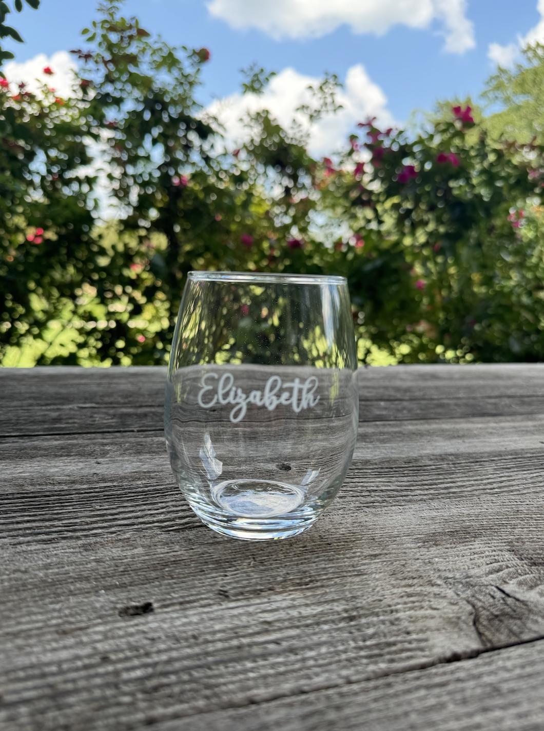 Custom Script Name Stemless Wine Glasses- 15oz