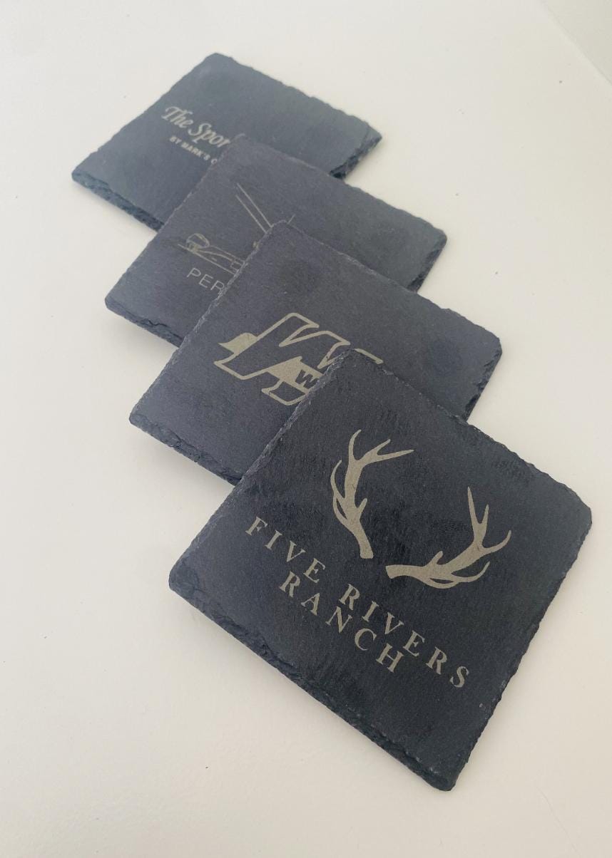 Engraved Company/Ranch Slate Coasters