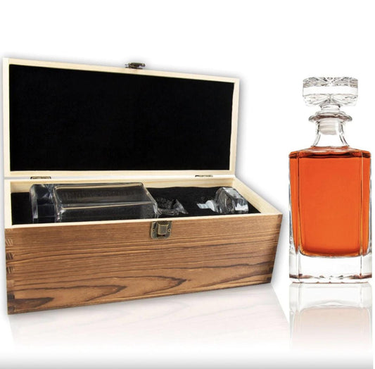 Custom Decanter Wooden Box Set