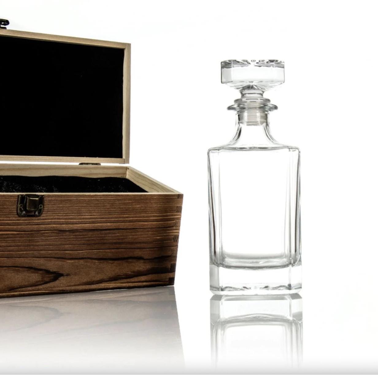 Custom Decanter Wooden Box Set